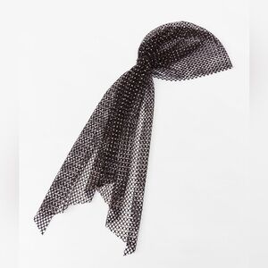 Elegant Black Mesh Hair Scarf